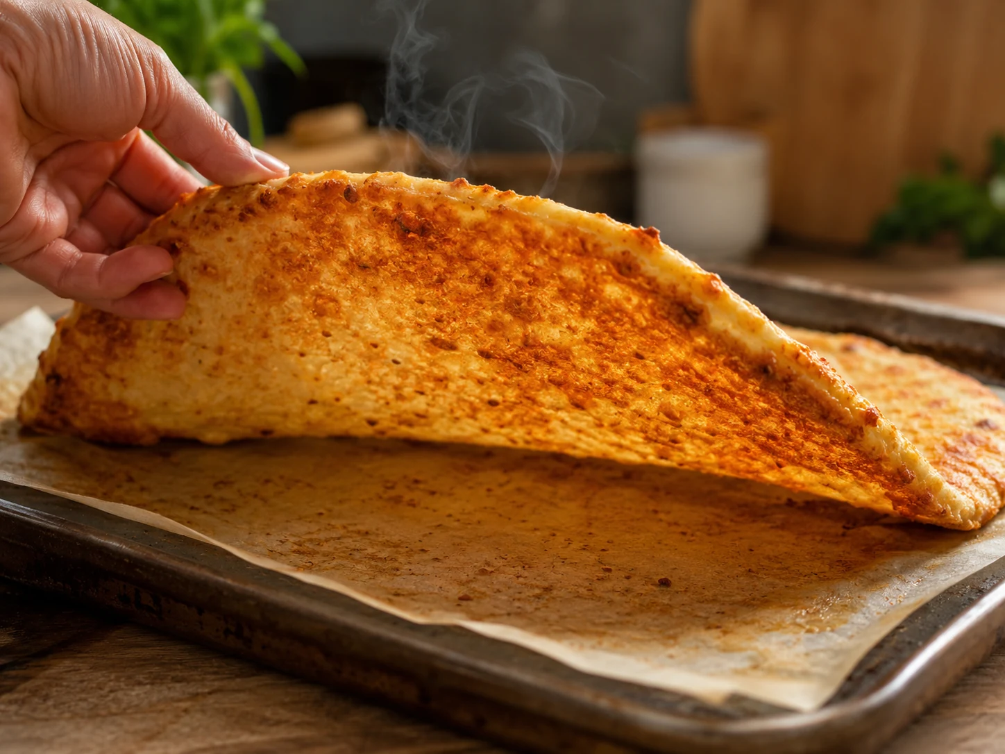 cottage cheese pizza crust prebaked process shot