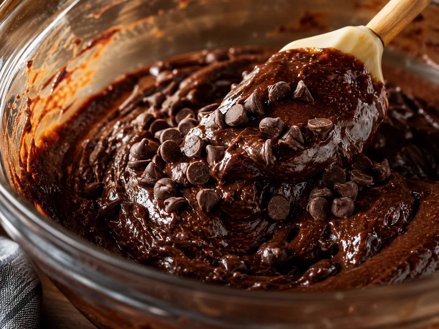 nestle toll house brownies folding chocolate chips process shot