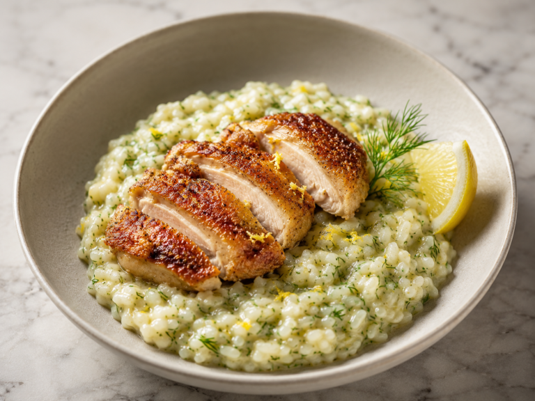 Lemon Dill Chicken Risotto