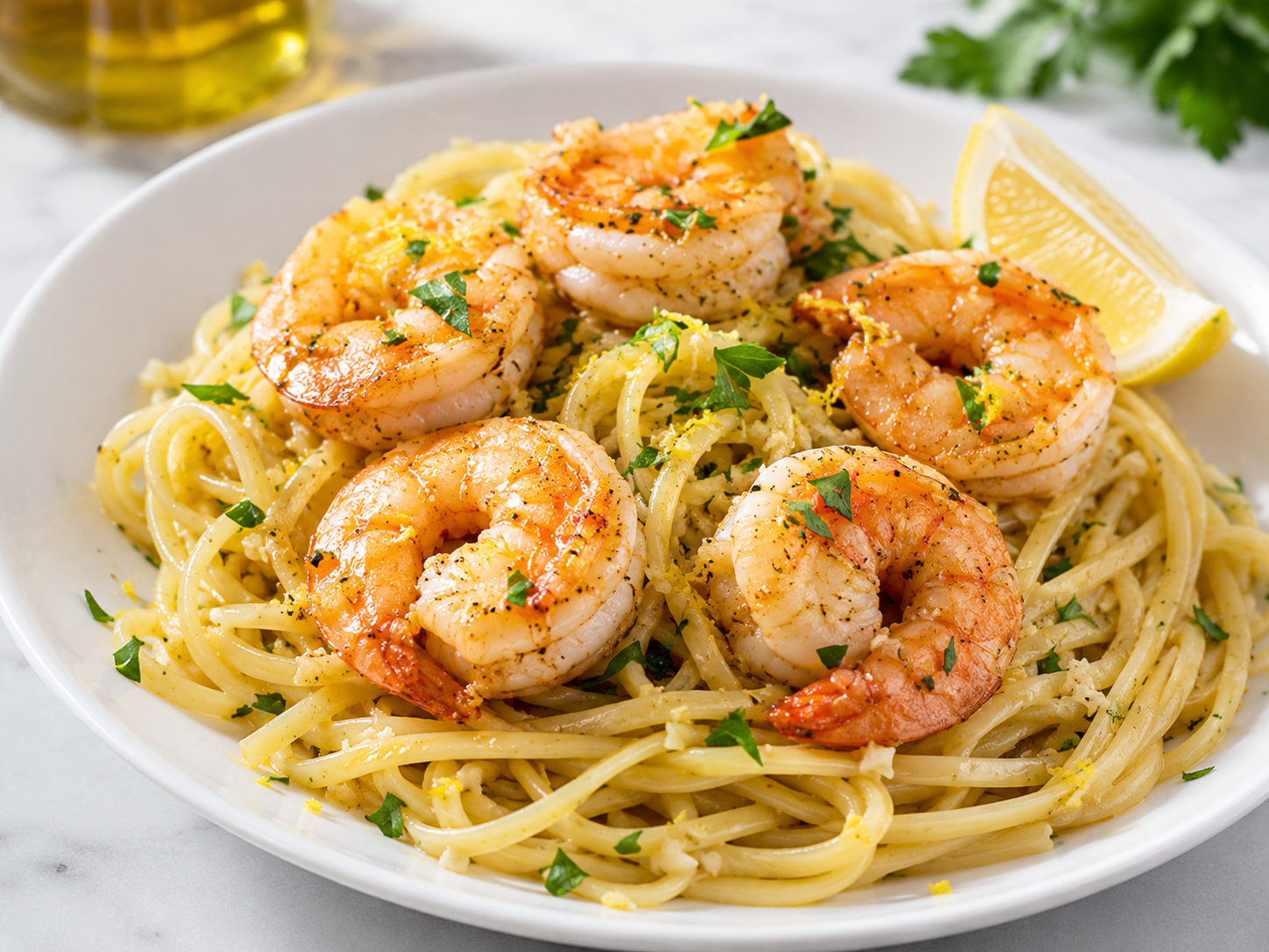 Lemon Garlic Shrimp Pasta