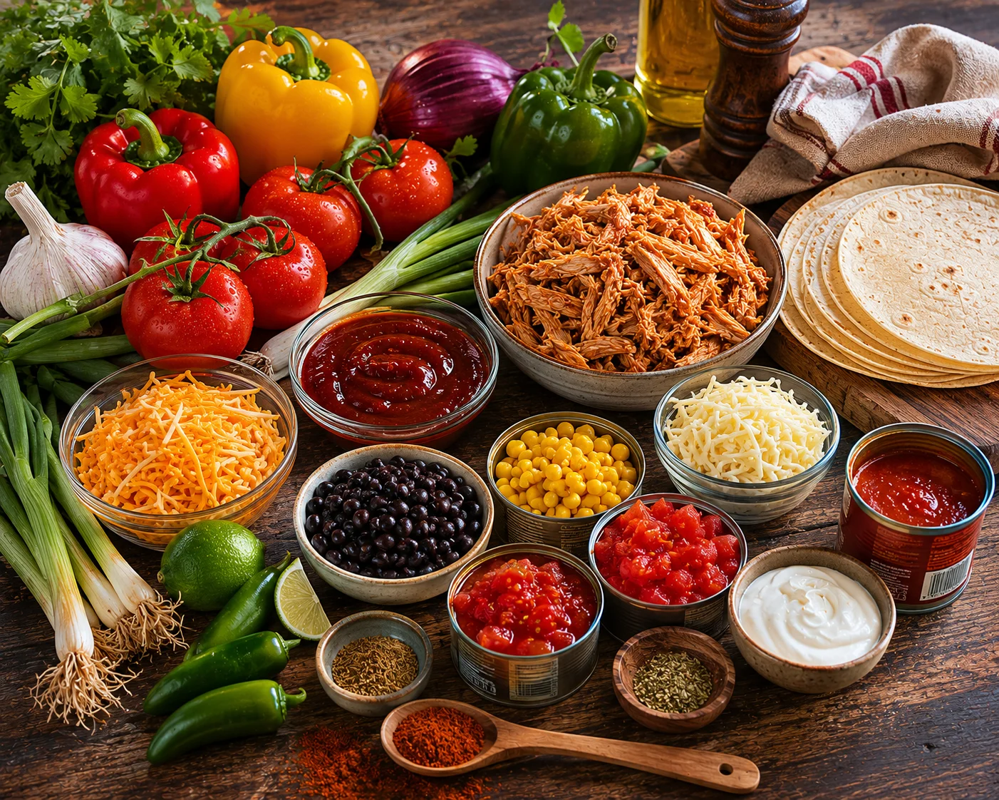 Easy Gluten Free BBQ Chicken Enchiladas ingredients