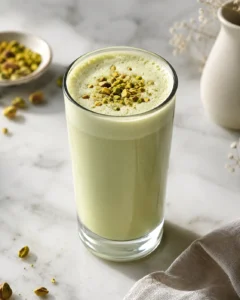 homemade pistachio latte recipe with microfoam