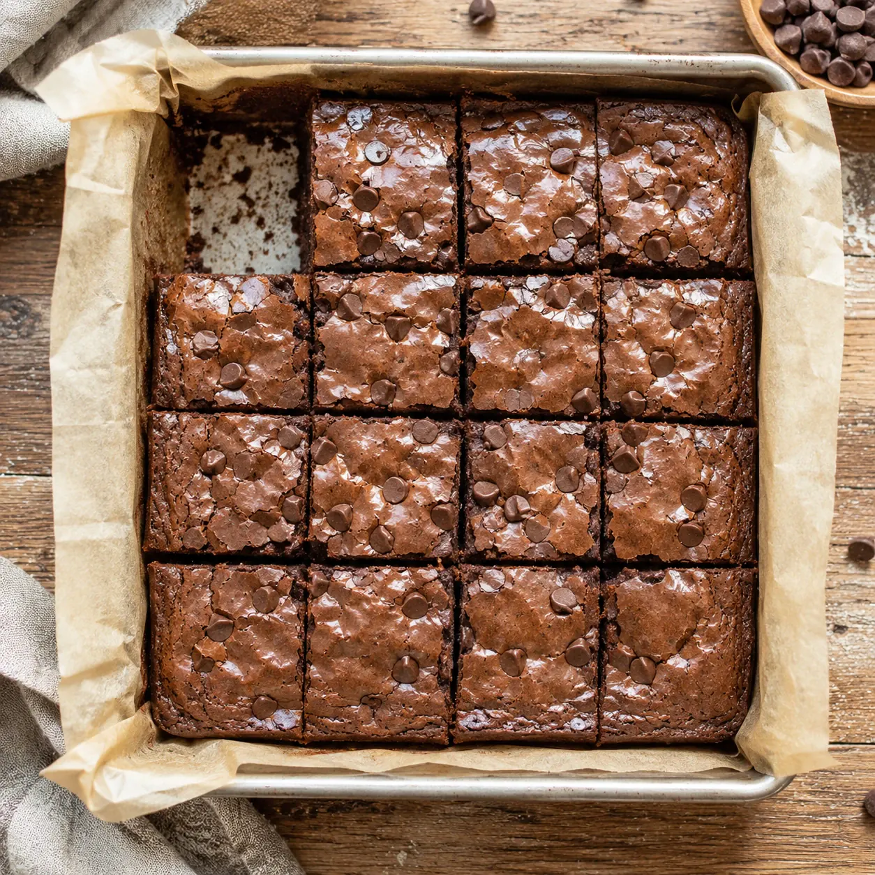 Toll House brownies pan overhead