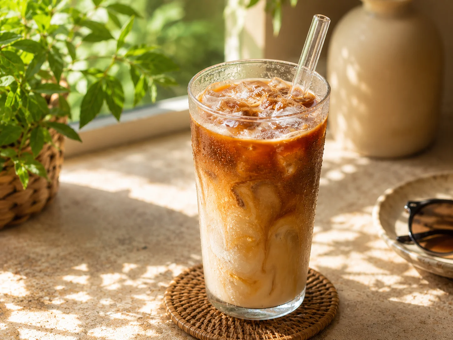 Vegan Low-Calorie Iced Coffee serving suggestion